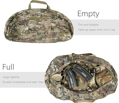 Tactical Mesh Luggage bag,50L Foldable duffel Pack,Large Capacity Range Bag For Hunting Shooting Travel Climbing Sports Gym (MC)