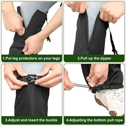 Tlswshsy 2Pcs Lawn Care Leg Gaiters, Breathable Leg Guard for Trimming, Adjustable Garden Trimming Leg Chaps for Men and Women Landscaping Farm Working Outdoor Hunting Hiking