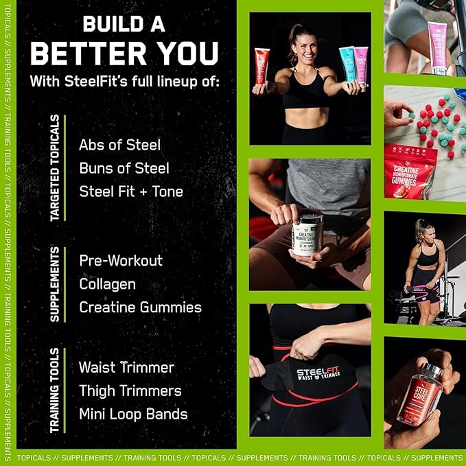 SteelFit Creapure Creatine Monohydrate Powder, Unflavored - German Micronized Creatine Powder for Men & Women - Gym Workout Nutritional Supplements for Muscle Gain, Brain Health & Strength Building