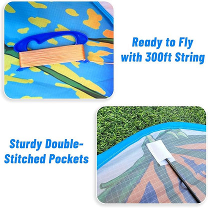 Mint's Colorful Life Dragon Kite for Kids & Adults, Easy to Fly Best Beach Kites for Beginners, 300ft Kite String Included