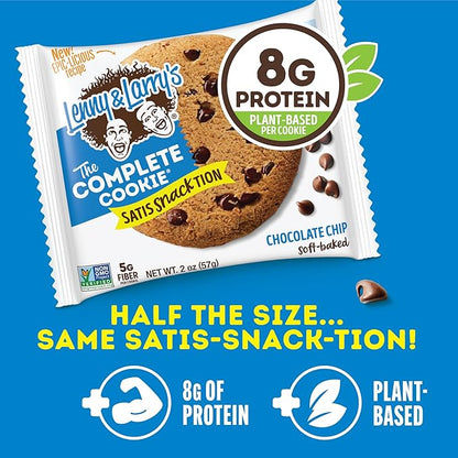 Lenny & Larry's The Complete Cookie Snack Size, Chocolate Chip, Soft Baked, 8g Plant Protein, Vegan, Non-GMO 2 Ounce Cookie (Pack of 12)
