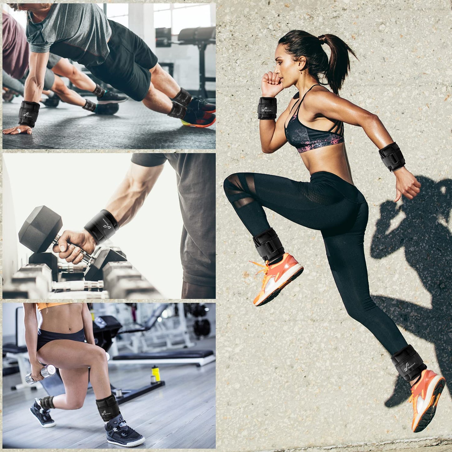 Sportneer Adjustable Ankle Weights, 2-7 lb per Pair, Removable Weights
