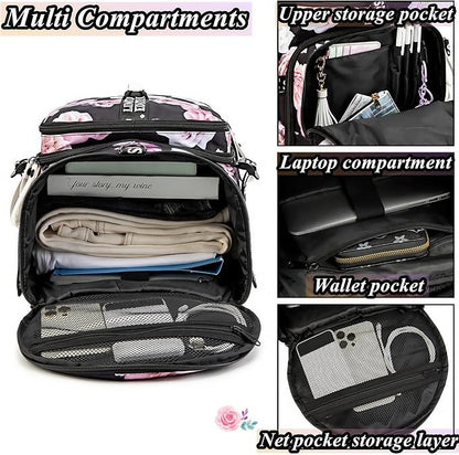 Gym Duffle Bag Backpack with Shoe Compartment,4 ways Travel Backpack for Women and Men,Multi-Functional Weekender bag with Waterproof Layer&Laptop Compartment for Fitness, Travel,Camping