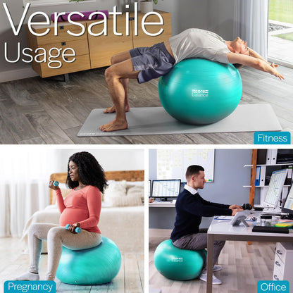 Core Balance Exercise Ball for Workouts, Anti-Burst and Slip Resistant, Swiss Yoga Ball for