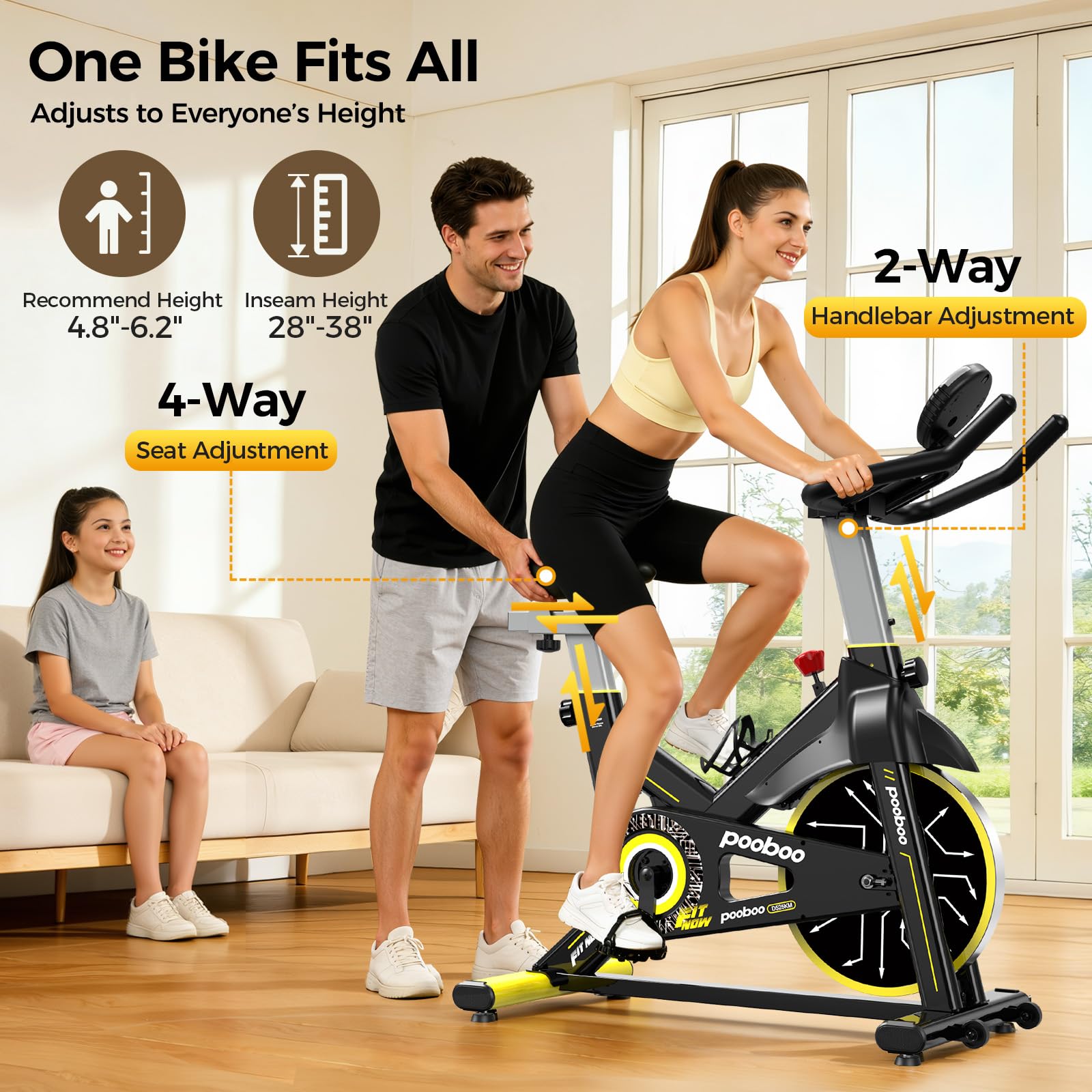 Exercise Bike,Stationary Bike for Home,Magnetic Indoor Cycling Bike