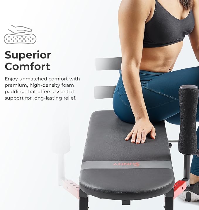 Sunny Health & Fitness Full Body Traction & Stretch Decompression Bench/Table Machine for Lumbar Stretching, Lower Back Pain Relief, Improved Posture Correction, Rehab, Spinal Compression, Flexibility