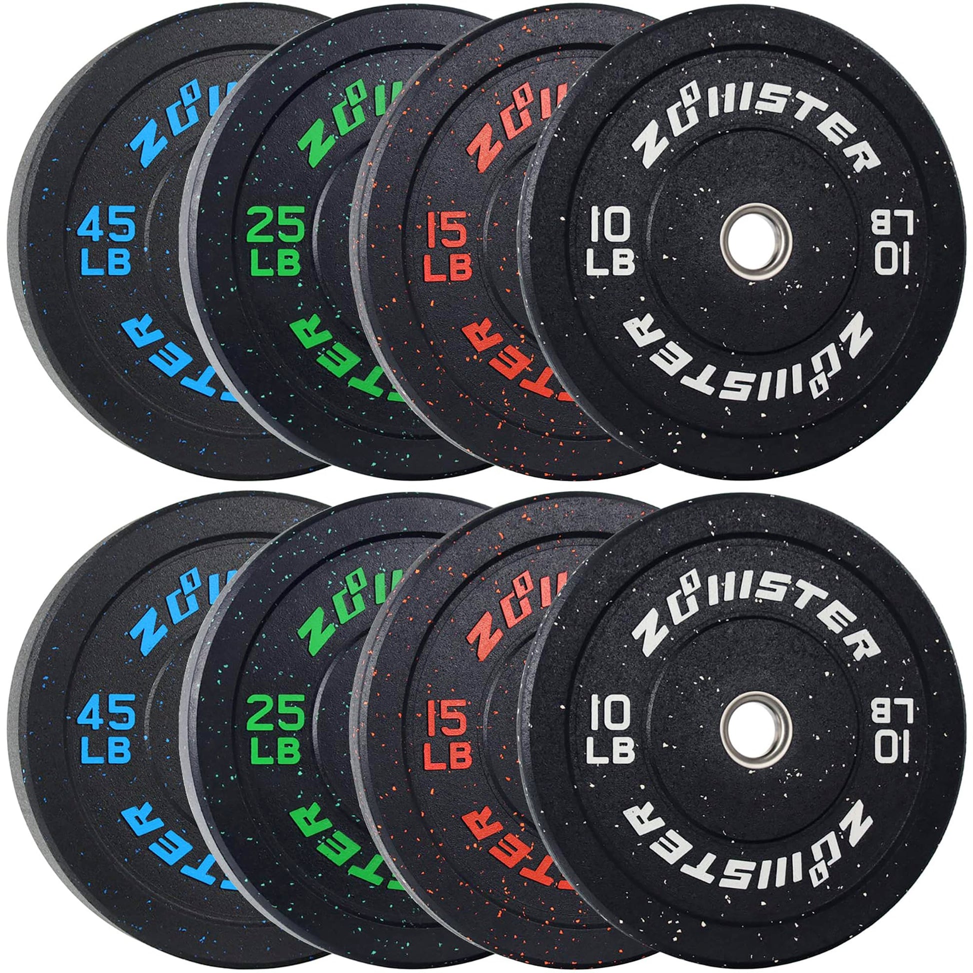Zoomster Bumper Plate Olympic Weight High Bounce with Steel Insert Strength Training Lifting (190LB