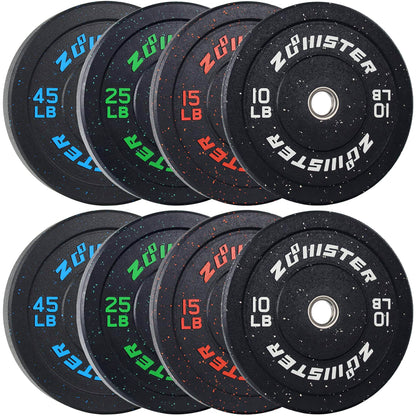Zoomster Bumper Plate Olympic Weight High Bounce with Steel Insert Strength Training Lifting (190LB
