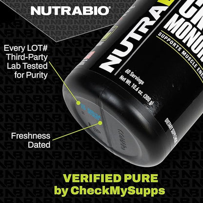 NutraBio BCAA 5000 Powder - Vegan Fermented BCAAs - Supports Lean Muscle Growth, Recovery, Endurance - 60 Servings - Strawberry Lemon Bomb