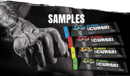 JNX SPORTS The Curse! Pre Workout Powder for Men & Women, Caffeine, Beta-Alanine, Creatine, L-Citrulline, Sample Variety Pack, 5X 8g Samples ??Boost Energy, Strength & Focus