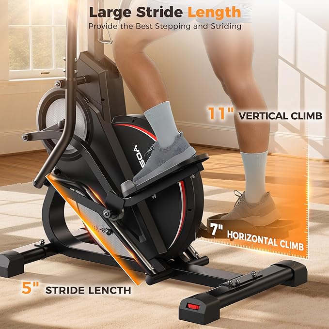 YOSUDA Elliptical Exercise Machine, 3-in-1 (Elliptical + Cardio Climber + Stair Stepper) Elliptical Machine for Home with 45°Incline, 15.5 in Stride, 16-Levals Resistance, Quiet Magnetic System