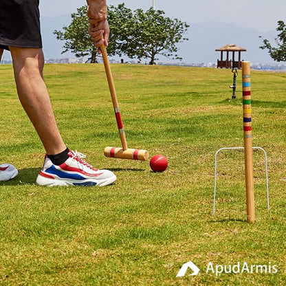 ApudArmis Universal Croquet Wickets Standard Size, Set of 9 White Square Arrow Wickets Rplacement for 28In or 32In Croquet Lawn Backyard Outdoor Game (8In Height & 6.3In Width)