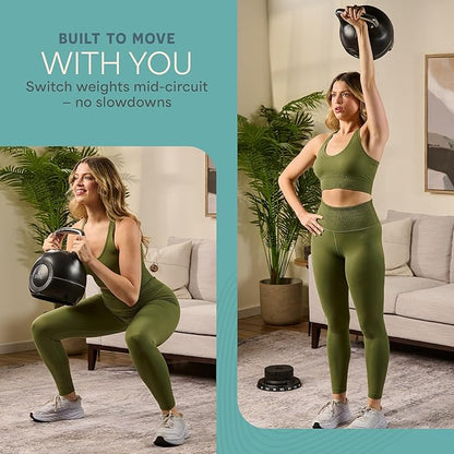 Lifepro Adjustable Kettlebell - 7in1 Kettlebells Weight with Quick-Select Dial & Safety Lock – Choose 22.5 lb or 44 lb – Compact Space Saving for Strength Training & Full Body Workouts