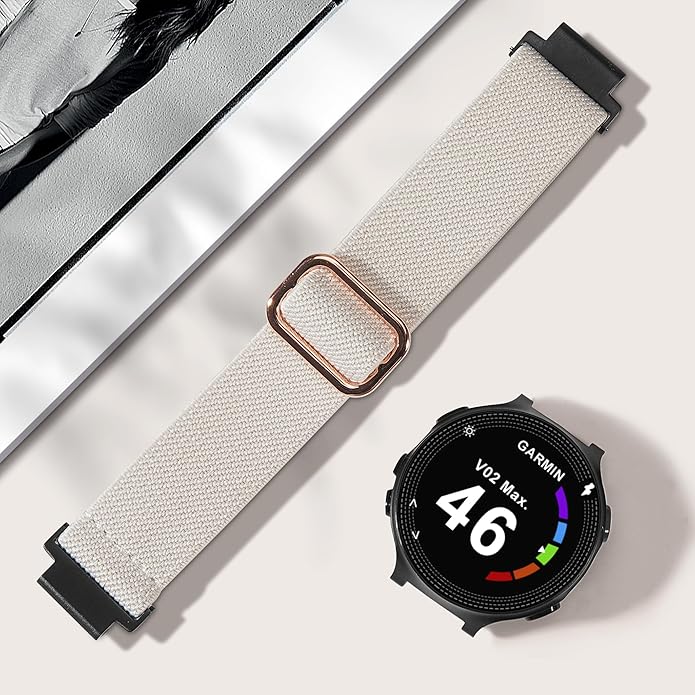 Elastic Nylon Watchband Compatible with Garmin Forerunner 235/220/230/620/630/735XT,Soft Adjustable Sport Stretchy Replacement Strap for Forerunner 235 Lite/Approach S20/S6/S5 Accessory