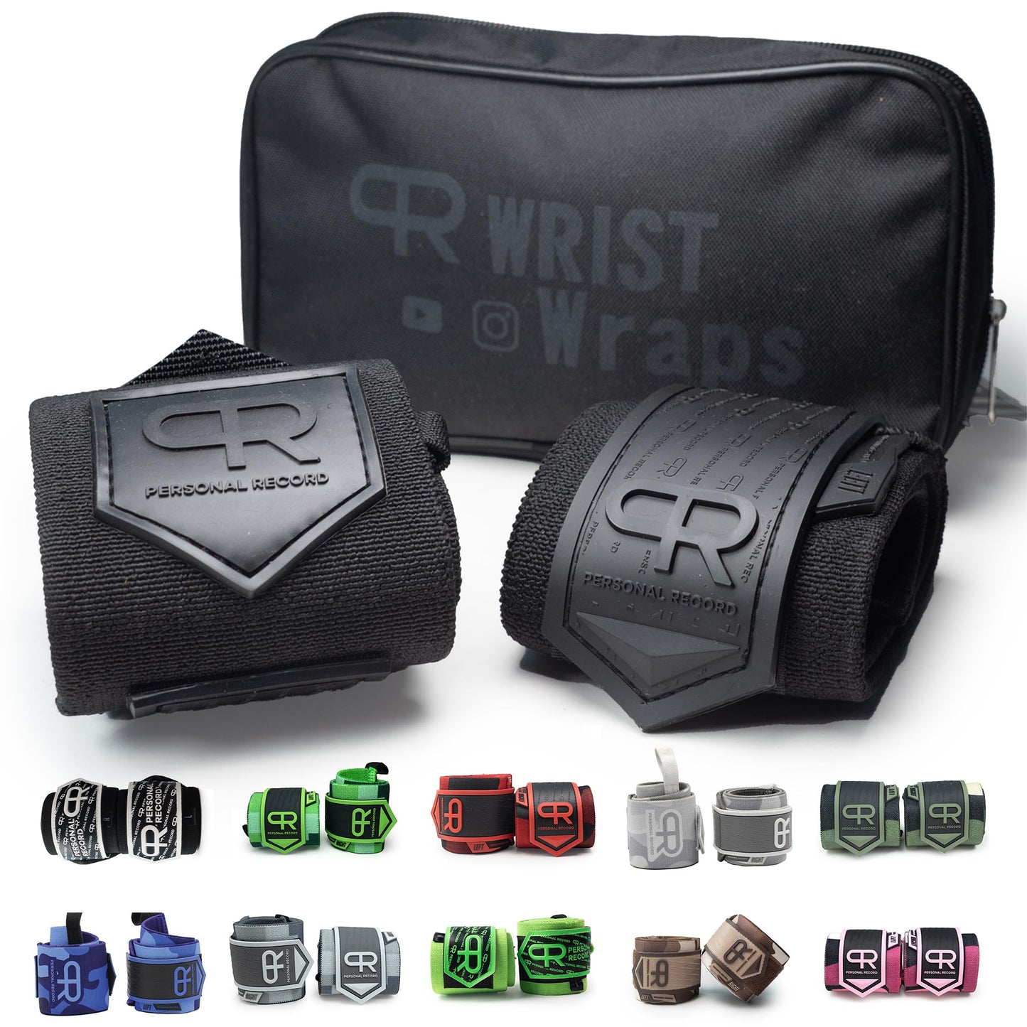 PR Personal Record Heavy Duty Premium Wrist Wraps, More Elasticity, Reinforced Stitching, Extra