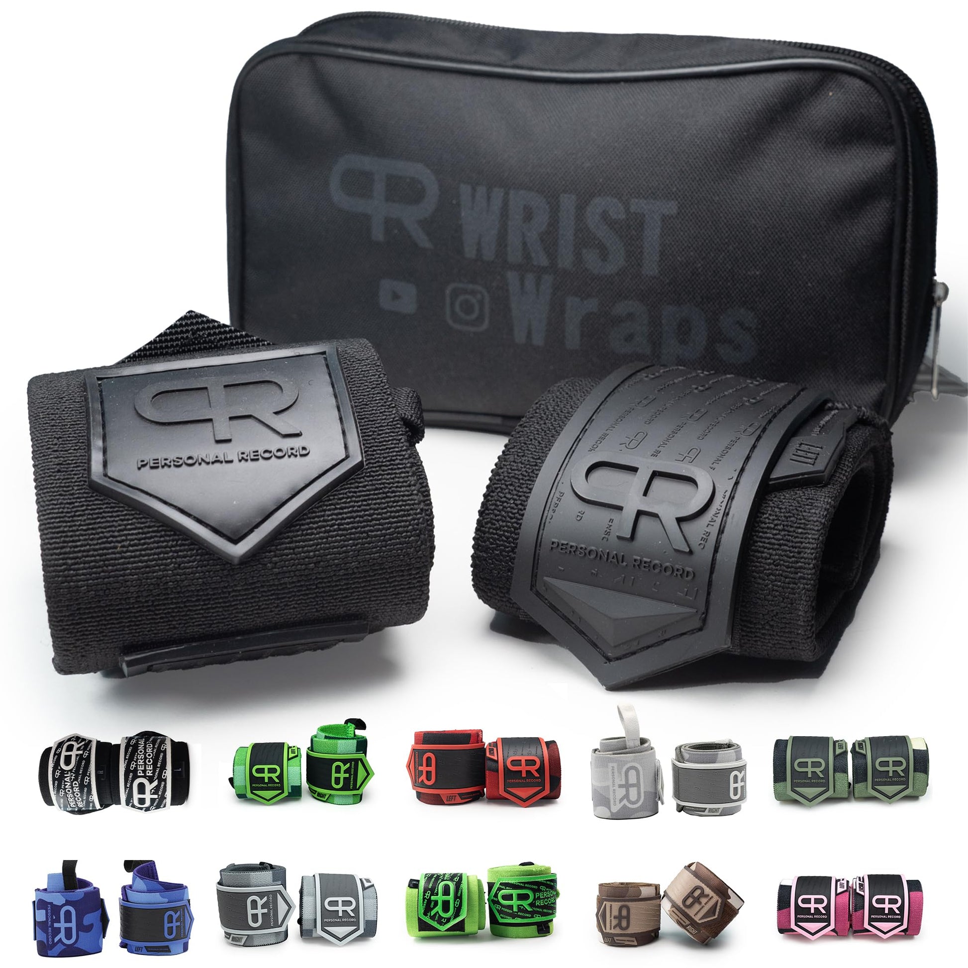 PR Personal Record Heavy Duty Premium Wrist Wraps, More Elasticity, Reinforced Stitching, Extra