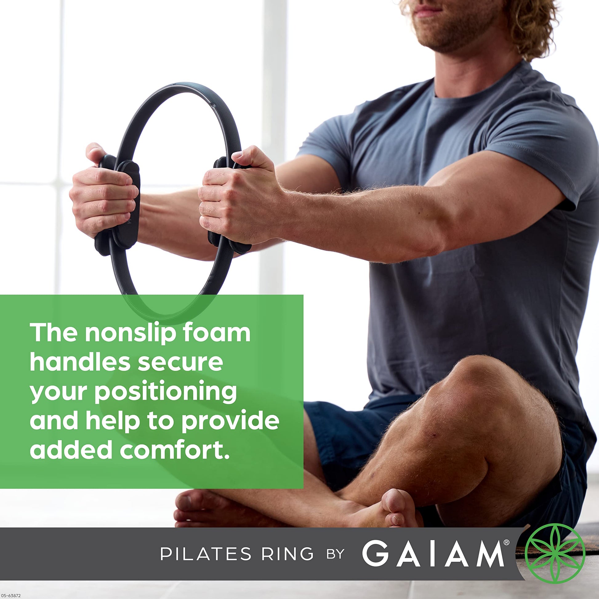Gaiam Pilates Ring Fitness Circle, Toning Arms, Legs & Core (15", Black)