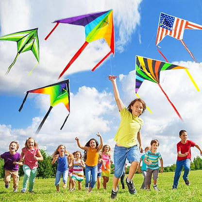 5 Pack Kites for Kids & Adults, Rainbow Butterfly Kite Delta Kites for Kids Age 4-8 8-12, Easy to Fly for Beginners, Easy to Assembled Colorful Kite for Beach Outdoor Toy Games & Family Trip