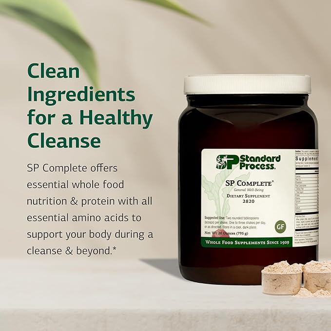 Standard Process SP Complete - Powder Supplement to Aid Muscle Growth & Repair - Immune Health Support with Brussels Sprouts & Calcium - Whole Food-Based Protein Powder Formula - 28 oz, 30 Servings