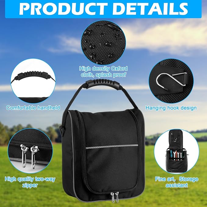 Abbylike Compact Horseshoe Carrying Bag 11 x 10.5 x 4 Inch Horseshoe Set Bag Tournament Quality Carrying Storage Case for Outdoor Lawn Game Outside Game, Forged Steel Horseshoes Storage