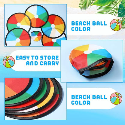 24 Pieces Foldable Flying Disc Fans Set Beach Flying Disc for Party Creative Gift Colorful Pocket Folding Toy Summer Outdoor Activity Game