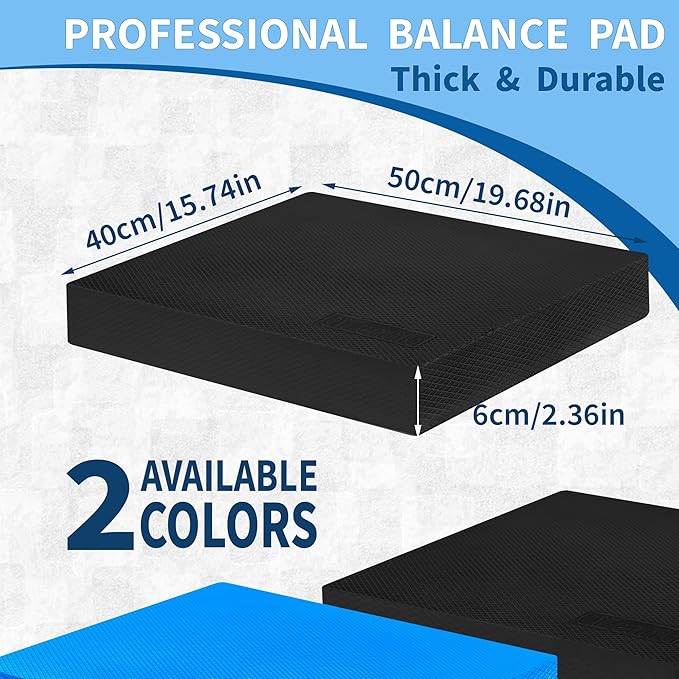 Professional Foam Balance Pad, Large Balance Pads for Physical Therapy, Foam Balance Board for Rehabilitation Stability Workout Knee and Ankle Exercise Strength Training