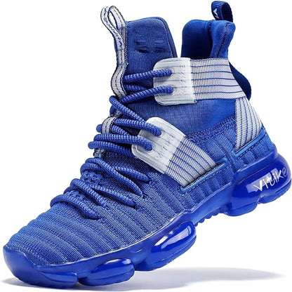 VITUOFLY Kids Basketball Shoes Boys Air Cushion Sneakers Girls Mid Top School Hoops Shoes Non-Slip Outdoor Sports Running Gym Comfortable Durable Little Kid/Big Kid