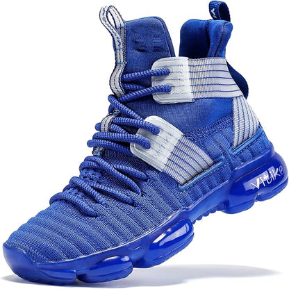 VITUOFLY Kids Basketball Shoes Boys Air Cushion Sneakers Girls Mid Top School Hoops Shoes Non-Slip Outdoor Sports Running Gym Comfortable Durable Little Kid/Big Kid