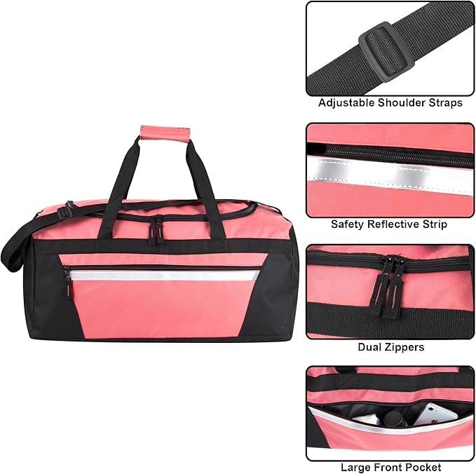 40 Liter, 22 Inch Reflective Duffle Bag with Shoulder Strap for Men, Women, Travel