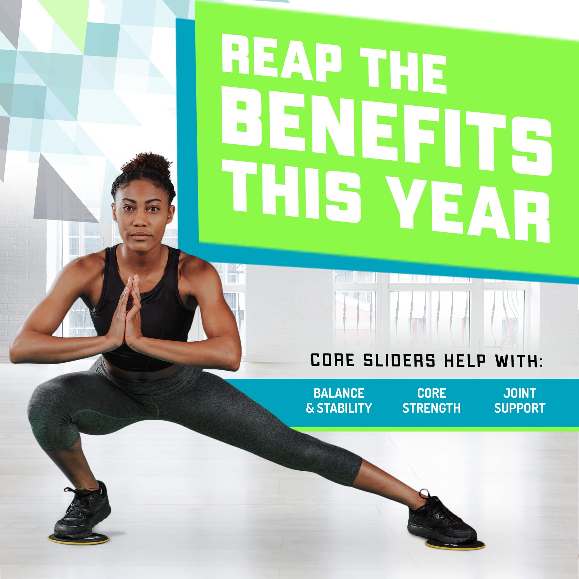 Elite Sportz Equipment Core Sliders, Exercise Gliding Discs for Strengthening, Dual Sided Gliders