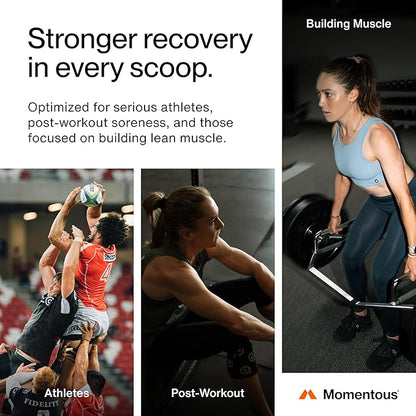 Momentous Recovery Grass-Fed Whey Protein Powder - 20 g Post-Workout Whey Isolate Protein - NSF Certified for Sport - Gluten-Free - 15 Servings - Vanilla - Package May Vary