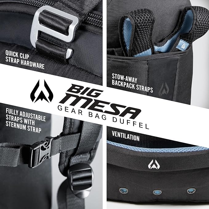 Wildhorn Big Mesa 90L MTB Gear Bag - Lightweight & Waterproof Duffel, Mountain Bike Duffle Bag, Ideal for Gym, Travel, Biking, Motorcycle, and Sports