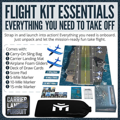 Carrier Landing Pursuit - Indoor Outdoor Toys Toss Game with Foam Gliders, Aircraft Carrier Landing Challenge, Airplane Toy, Glider, Toy Planes, Flying Toys, Air Plane Toy, Novelty Board Games & Toys