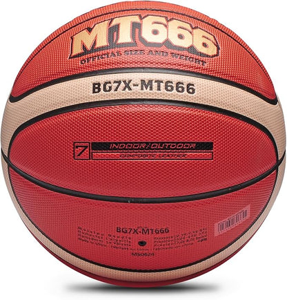 Training Soft Touch Rubber and Faux Leather Fighting Basketball, High Bounce Indoor Outdoor Basketball Gift