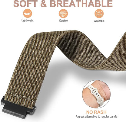 Elastic Nylon Watchband Compatible with Garmin Forerunner 235/220/230/620/630/735XT,Soft Adjustable Sport Stretchy Replacement Strap for Forerunner 235 Lite/Approach S20/S6/S5 Accessory