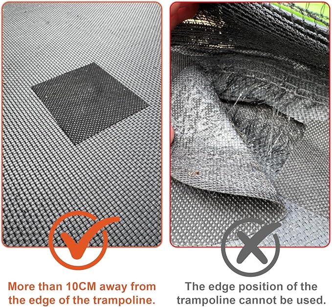 4pcs Self-Adhesive Trampoline Patch Repair Kit, Rectangular Patches Accessories for Holes or Tears in Trampoline Mats