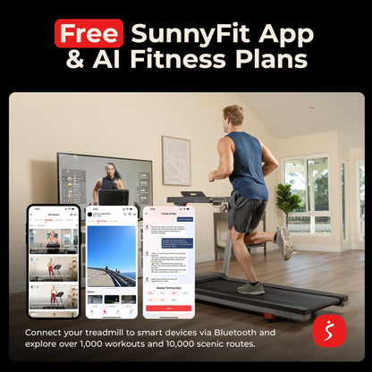 Sunny Health & Fitness Auto Incline Treadmill, Fully Assembled Walking Pad