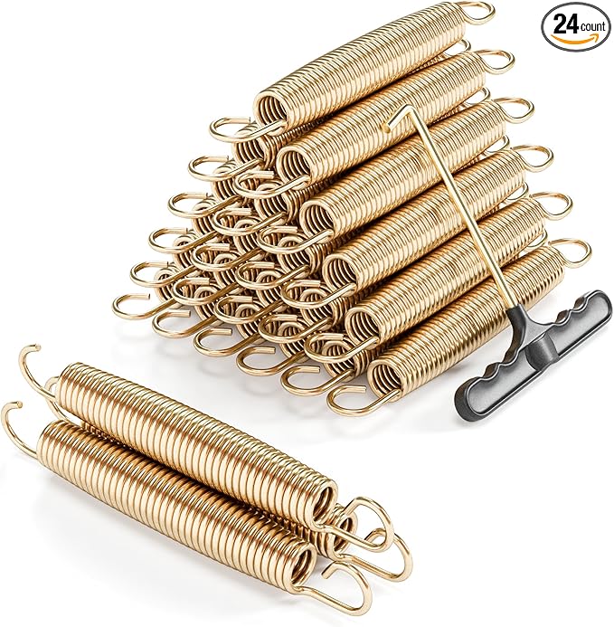 Trampoline Springs Heavy Duty with Swivel & Straight Hooks, Stainless Steel Trampoline Accessories Ideal Spring Replacement, Includes T-Hook Tool