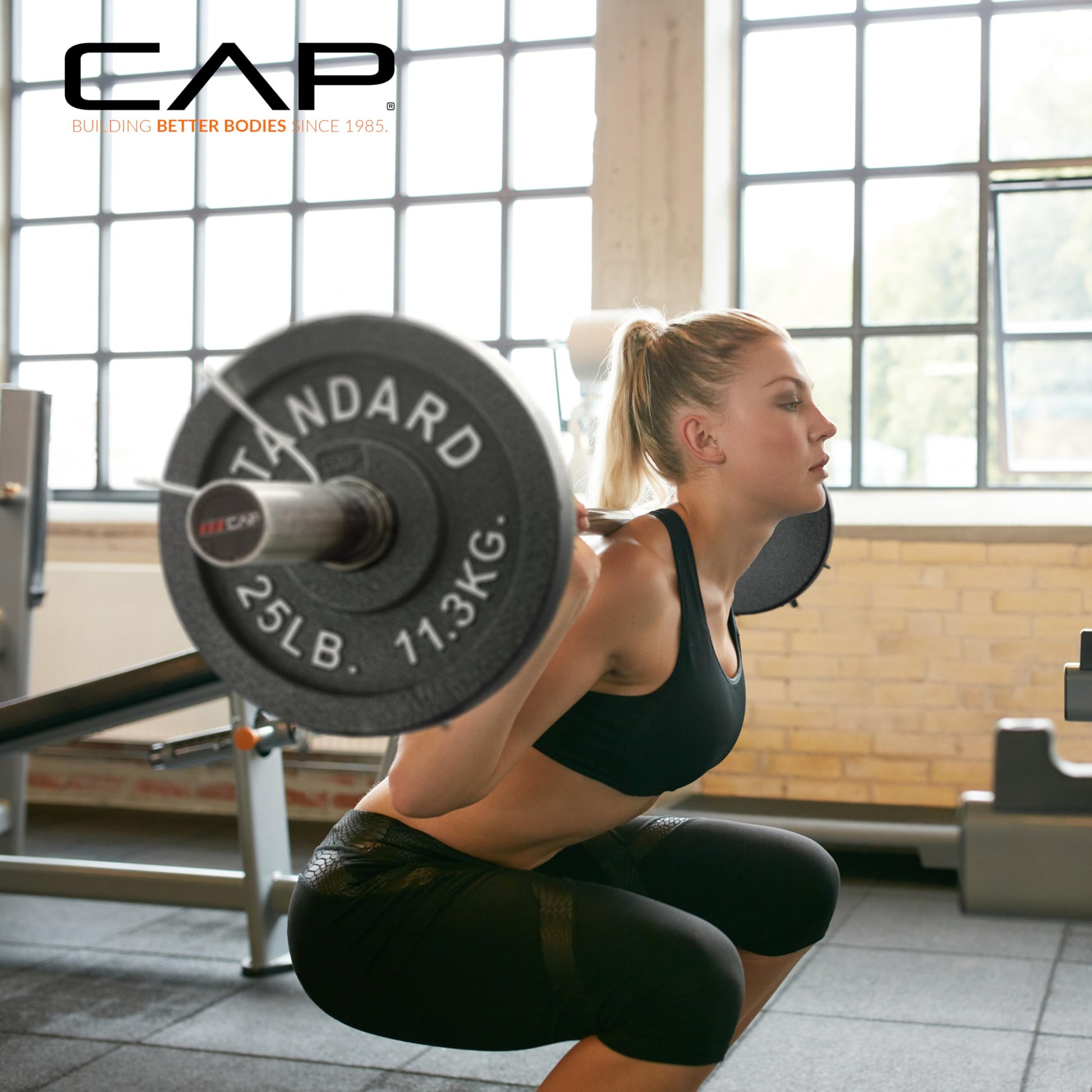 CAP Barbell 75 LB Classic Olympic 2-Inch Cast Iron Weight Plate Set | Black