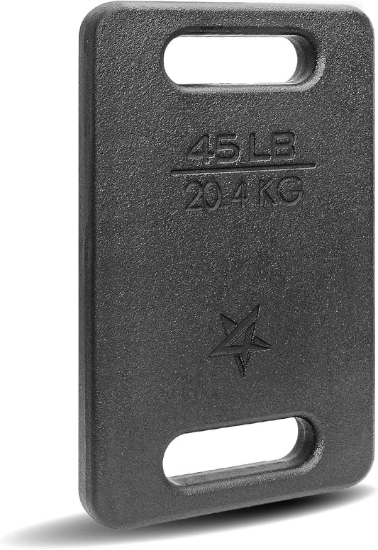 Yes4All Ruck Weight Plate, Cast Iron Rucking Plates with Wide Grip for Swings, Squat, Strength, Weighted Vest Training - Multiple Rucking Weights: 10LB to 45LB