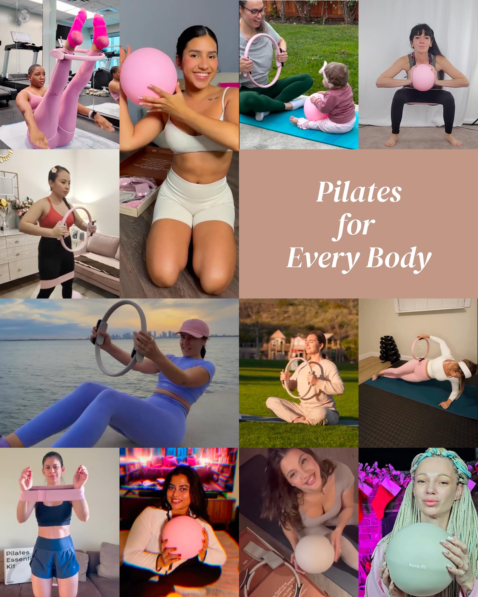 kure.fit Pilates Kit | Home Pilates Equipment | Workout Accessories & Guide