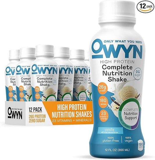 OWYN Only What You Need Protein Shake, High Protein Complete Nutrition Drink, Vanilla, 12 Fl Oz (12