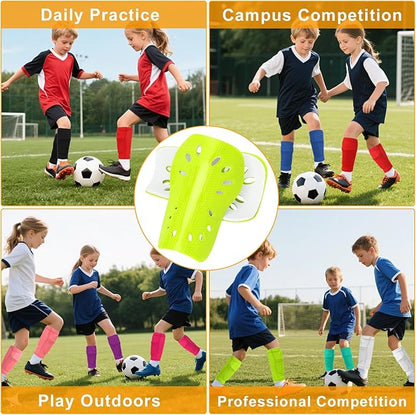 2 Pairs Shin Guards Soccer for Kids,Shin Pads Extra Lightweight Breathable Slide in Shin Guard for Football Training Match Outdoor Activities Protective Slip-in Shin Guards for Boys Girls