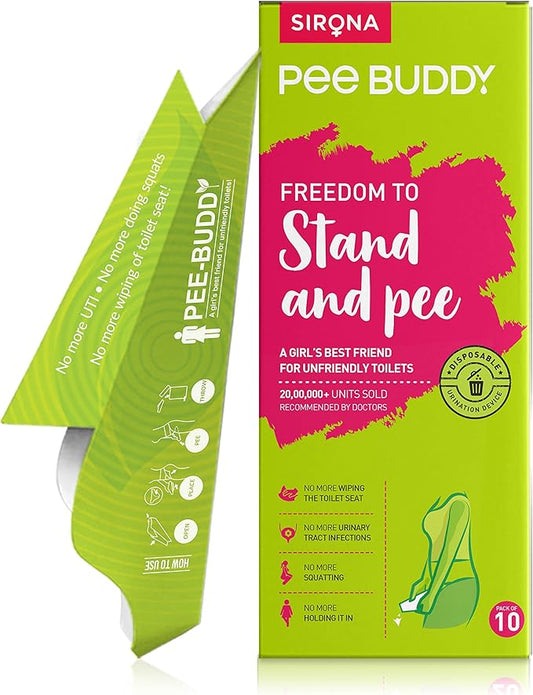 PeeBuddy 10 Funnels Female Urination Device | No Mess Disposable Urinal Funnel|Travel, Camping