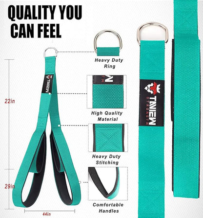 Tricep Rope Cable Attachment (Two Lengths Built in One) Greater Range of Motion,Tricep Pull Down Rope Extension Straps Cable Crossover Accessories