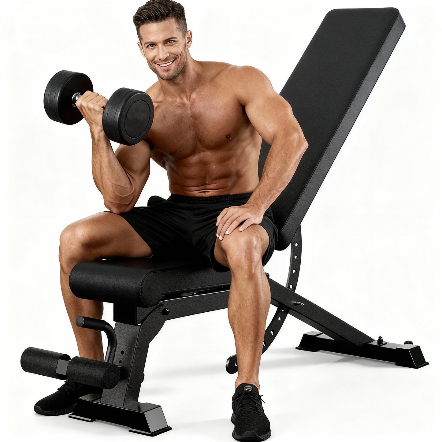 Adjustable Weight Bench for Home Gym, Heavy-Duty Incline Decline Bench with 12 Backrest Positions