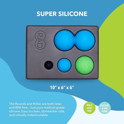 RAD Point Release Kit / 5-in-1 Massage Tool Kit with Block, Massage Balls and Peanut Roller for Self Massage, Mobility and Recovery