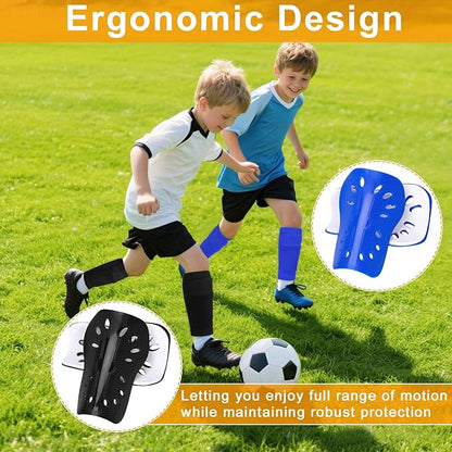 2 Pairs Shin Guards Soccer for Kids,Shin Pads Extra Lightweight Breathable Slide in Shin Guard for Football Training Match Outdoor Activities Protective Slip-in Shin Guards for Boys Girls