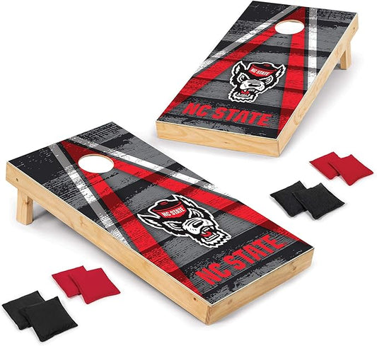 Wild Sports NCAA College 2' x 4' Wood Direct Print Tournament Cornhole Set, 8 Bean Bags, Vintage