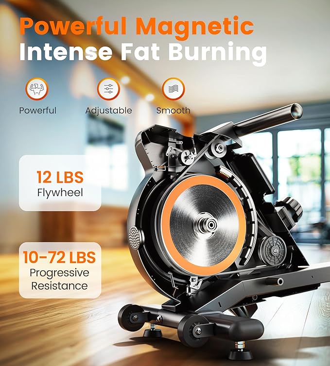 YOSUDA Magnetic/Water Rowing Machine for Home - Rower Machine Use with Bluetooth, App Supported, Rowing Machine for Taller Power Athletes, Comfortable Seat Cushion